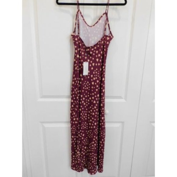 RESA Lily Slip Dress in Amore NWT size MEDIUM Burgundy Hearts - Picture 8 of 8